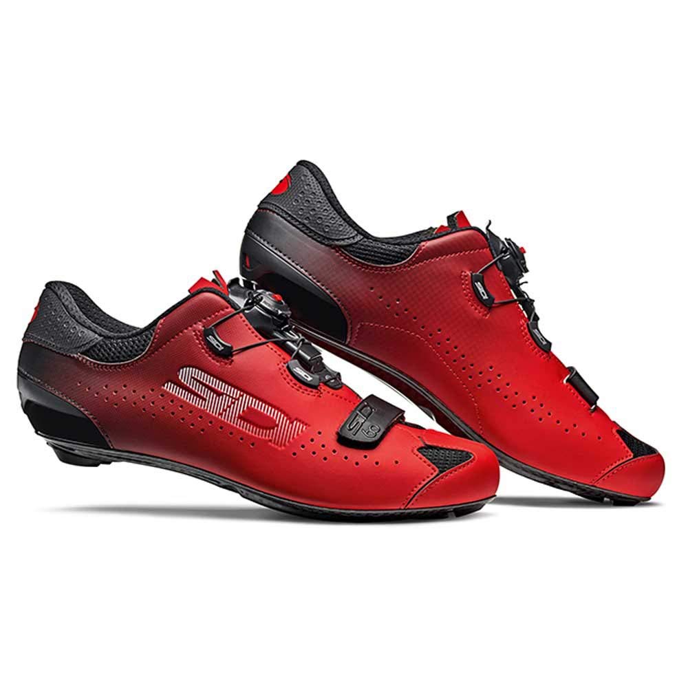 Sidi Sixty Road Cycling Shoes - Black/Red 45