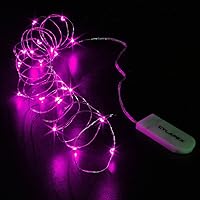 Vista 3 de Tira de luces led rutilantes con 20 luces de hadas led micro Cylapex, en cable de cobre revestido de plata de 3.3 pies, funciona con dos