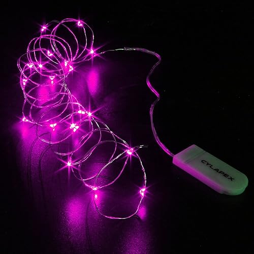 Miniatura 3 de Tira de luces led rutilantes con 20 luces de hadas led micro Cylapex, en cable de cobre revestido de plata de 3.3 pies, funciona con dos pilas