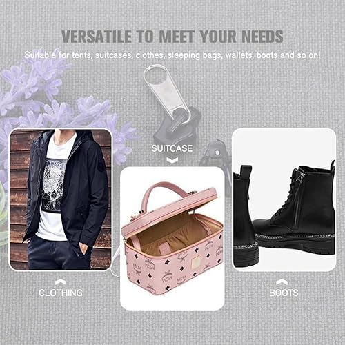 Miniatura 6 de 6 unids cremallera instantánea universal cremallera deslizante reemplazo 3 tamaños DIY coser reparación cremallera kit cremallera deslizante dientes