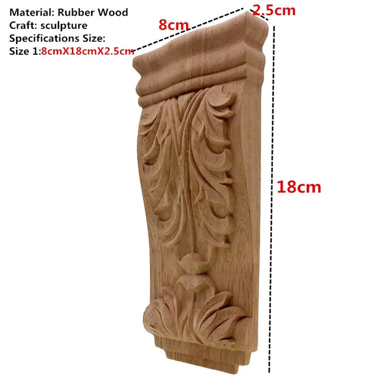 Drewniane rzeźbione nogi do mebli, Wooden Carved Furniture Legs Applique Multiple Sizes(18x8cm/71x3.1inch)