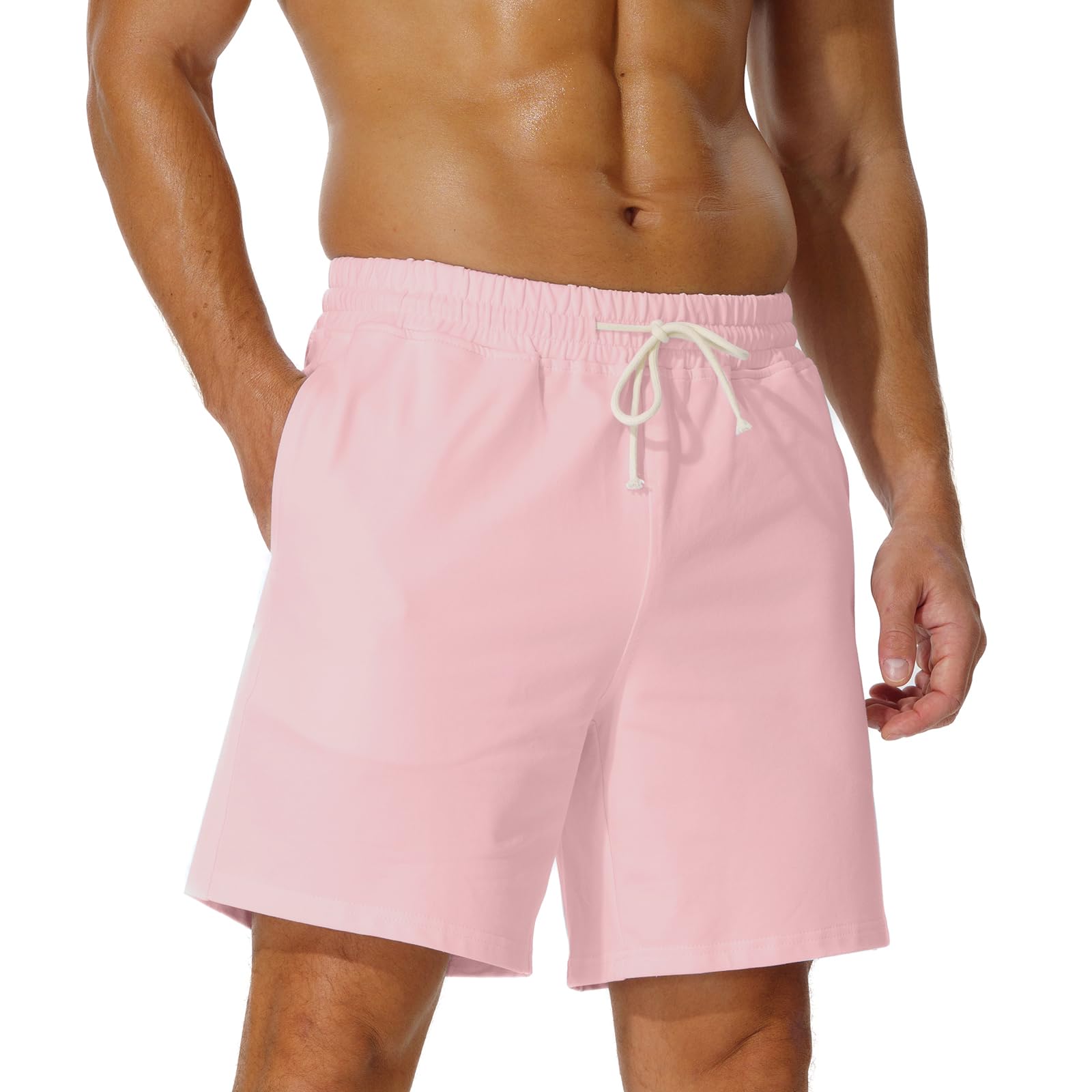 AIMPACT Mens Workout Sweat Shorts 5 Inch Cotton Casual Fitness Mens Athletic Gym Shorts with Pockets