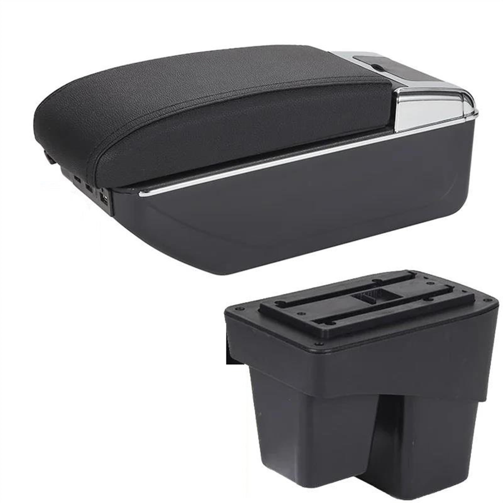 NOHEEU Car Armrest Box 2014-2020 Storage Accessories Retrofit Parts Interior For WR-V For Fit For Jazz 3(A2 Black line 7USB)