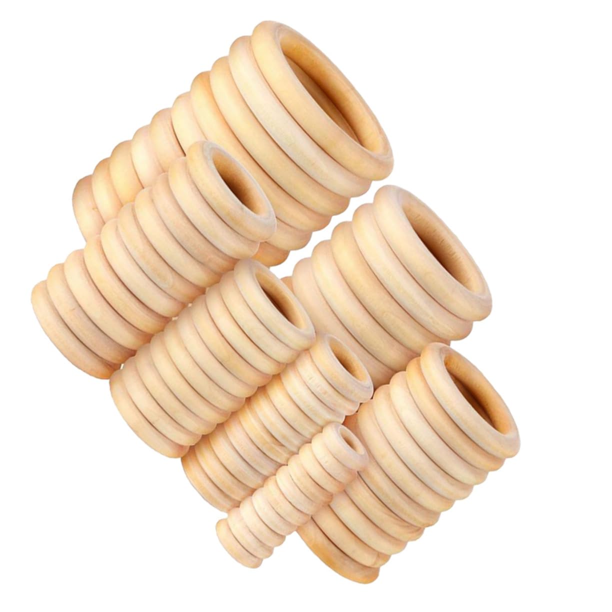 KOCKSHION 100pcs Natural Unfinished Wooden for Crafts Wooden Pendant Connectors Curtain Rod for Home Decoration and Accessories