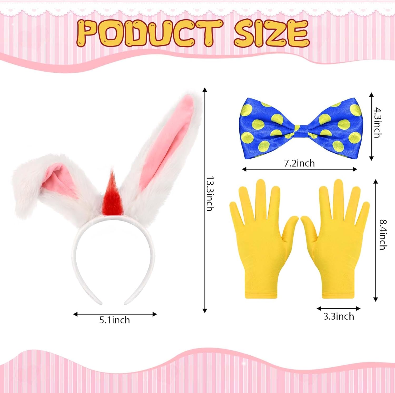 Halloween Rabbit Costume for Men with Red Pants Adjustable SuspendersHeadband Bow Tie Gloves for Adults Cosplay - Image 2