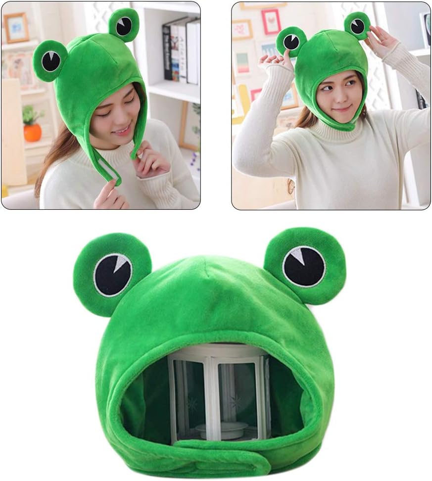 For Frog Hat Green Scarf Cap Earflap Soft Winter Warm Ski Full Headgear for Women Men Novelty Cosplay Costume Hats for Men Bulk