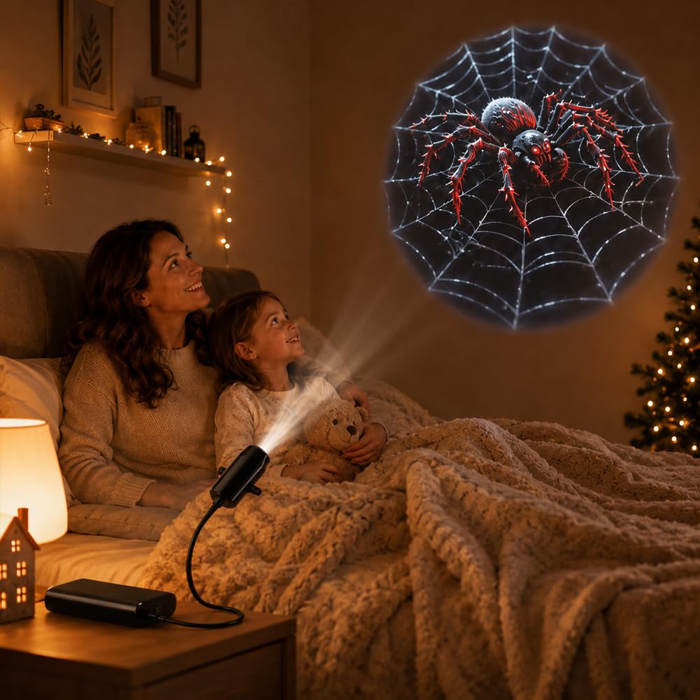 Christmas Halloween Star Moon LED Projector Night Light Bedroom Decor