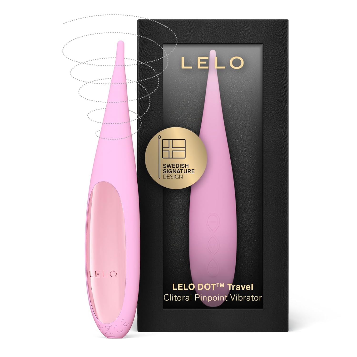 LELO DOT Travel Female Petite Clitoral Vibrator Mini with Figure-8 Motion Discreet with 8 Pleasure Settings Pink