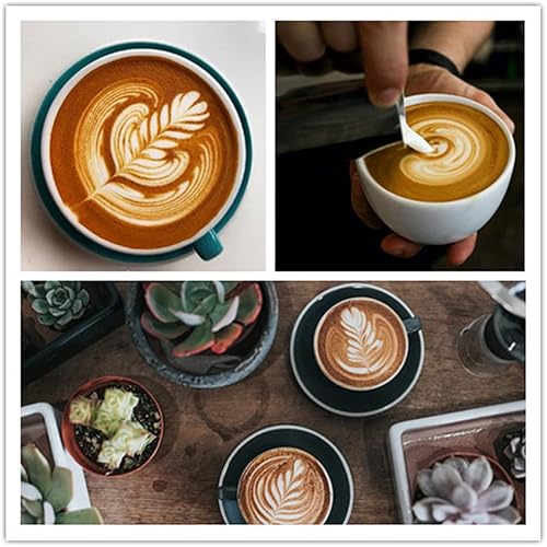 Miniatura 5 de HOMEE Jarra de espuma de leche, jarra de vapor de leche de acero inoxidable de 12 onzas con pico de águila, jarra de leche espresso con almohadillas