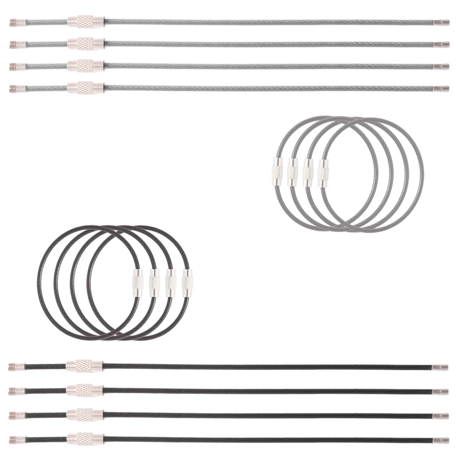 IDEASUM 60 Packs Stainless Steel Cable Keychain - 6