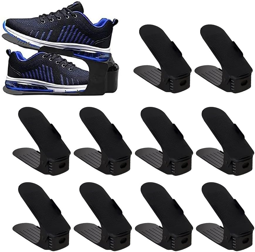 10PCS Shoe Slot Organiser Storage, Adjustable Shoe Rack Shoe Rack