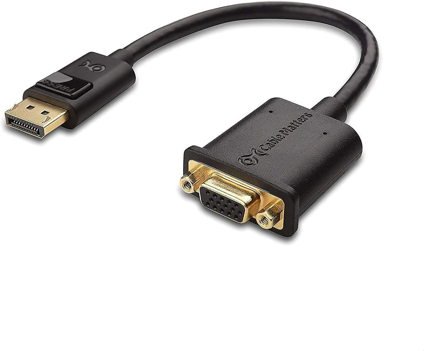 Cable Matters HDMI to VGA Adapter (HDMI to VGA Converter) in Black & DisplayPort to VGA Adapter