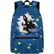 Blue Horse Simple Modern Medium Backpack for School Girls and Boys, Double Zipper Elementary Kids School Backpacks 17" Tall Laptop Bookbag for Back to School