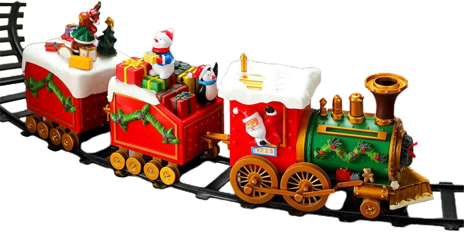 Christmas Tree Train Decoration Tree Ornament Train Set with Track and Sound for Holiday Decoration Ornament