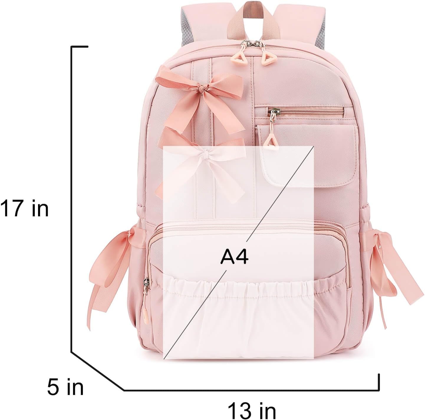 Kawaii Coquette Backpack with Bows for Teen Girls School Bookbag Aesthetic Dance Bag - Image 3
