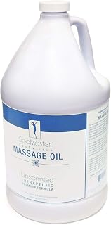 Master Massage Organic Unscented Water-Soluble Massage Oil 1 Gallon - Vitamin-Rich, Non-Greasy, Sensitive Skin Safe
