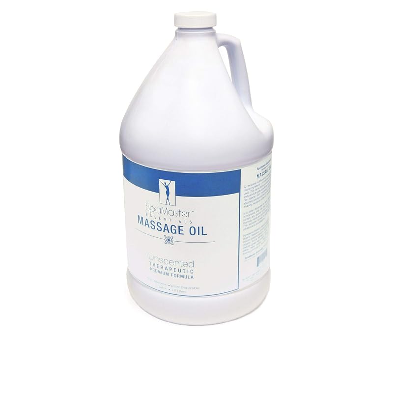 Master Massage Óleo de Massagem Orgânico, Sem Fragrância, com Vitaminas e Solúvel em Água, Transparente — 3,79 L