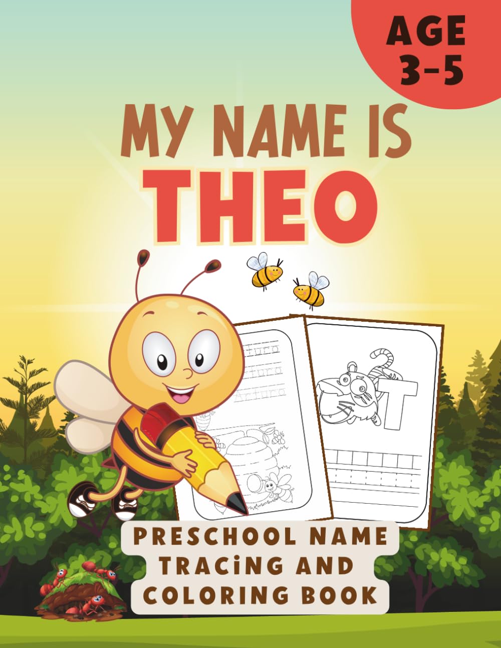 MY NAME IS THEO | PRESCHOOL NAME TRACING WORKBOOK | Personalized Preschool Handwriting Practice Book for Kids Ages 3-5: Learn to Write My Name with ... Activity Book for Pre-K and Kindergarten