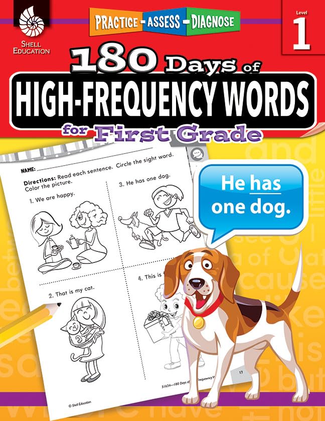 180 Days: Reading, Vocabulary/Language for 1st Grade Practice Workbook for Classroom and Home, Cool and Fun Practice Created by Teachers: Practice, Assess, Diagnose (180 Days of Practice)