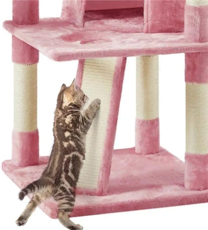 Generic Pink 69” Multi-Level cat Tree with Condos, Scratching Posts & Platforms