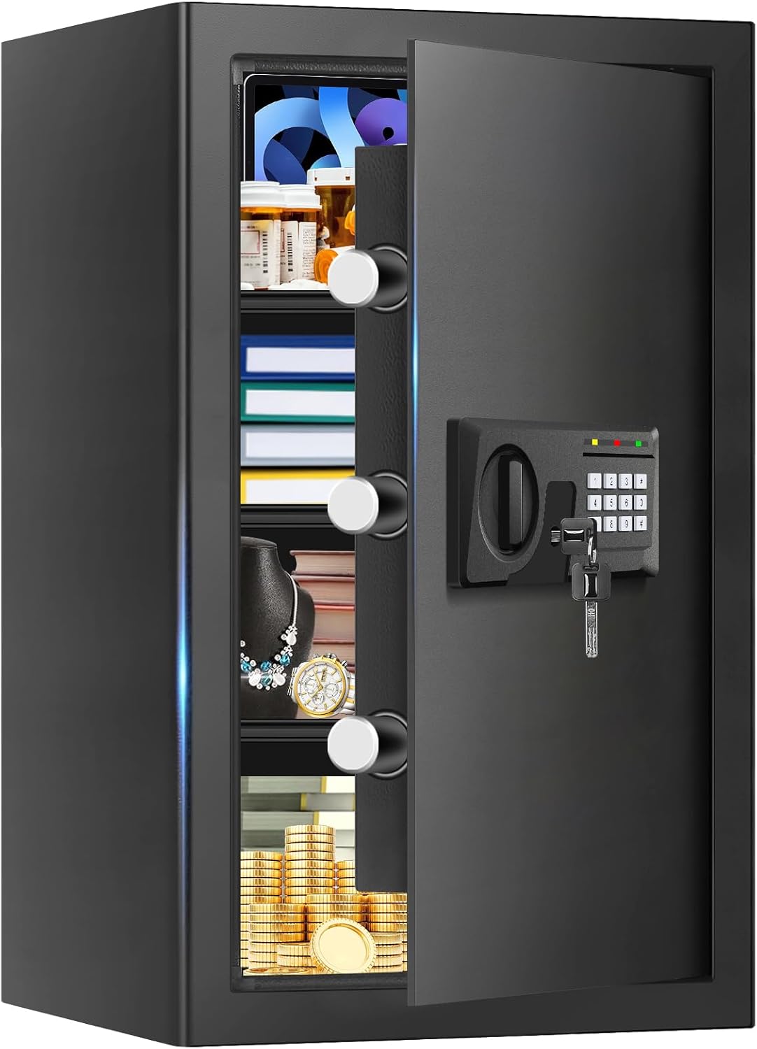 HomeSafe 5.1 Cu Ft Fireproof Waterproof Home Safe with Combination Lock & Keys - Large Capacity for Documents, Firearms, Cash