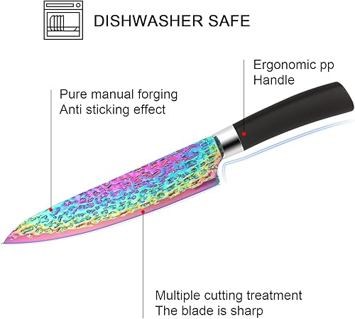 Miniatura 3 de Juego de cuchillos de cocina antiadherentes con almacenamiento de madera, cuchillo de carne dentado, cuchillo de chef, tijeras con afilador, 15