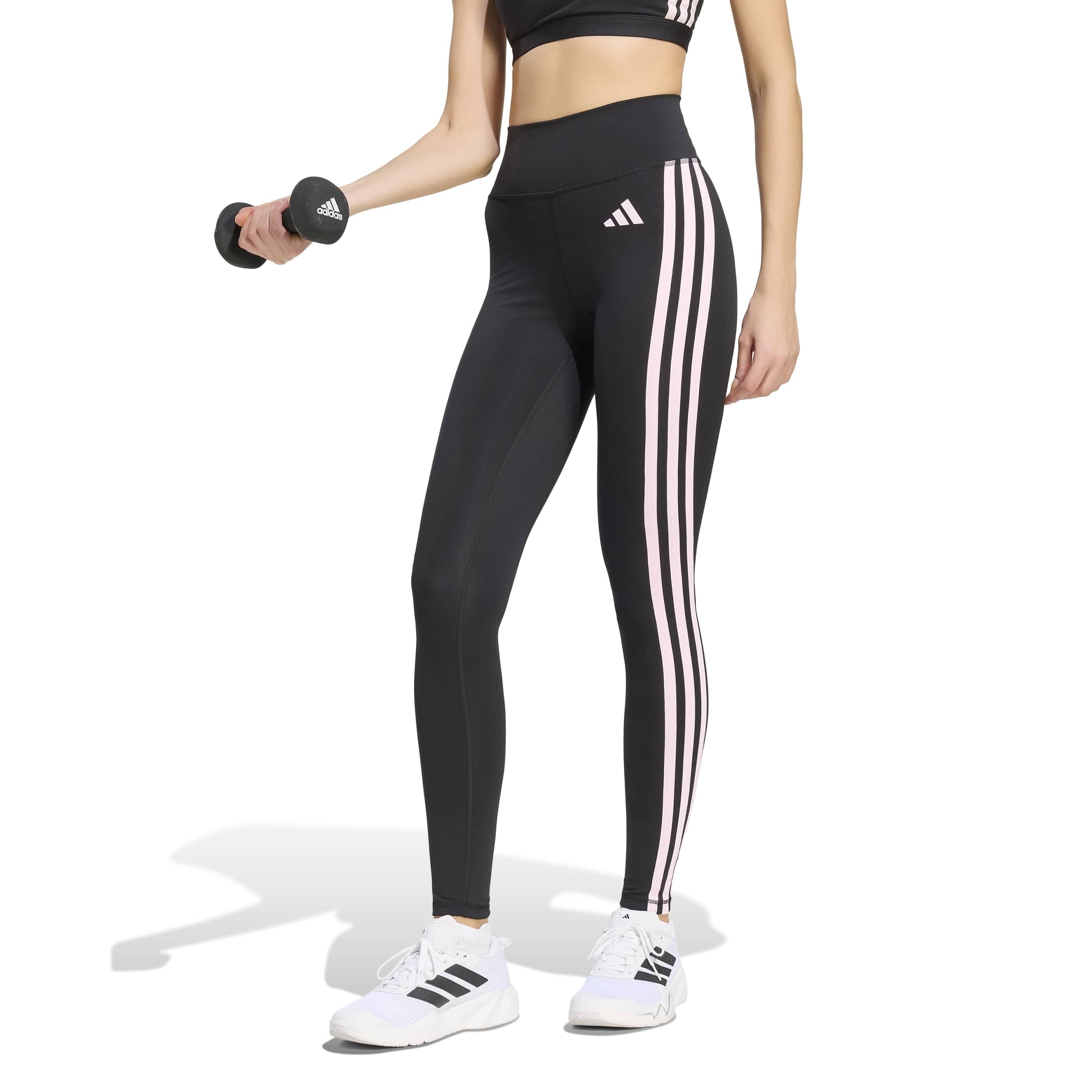 adidas Kobiety Optime Essentials 3 Stripes 7/8 Leggings Tights, black/clear pink, M