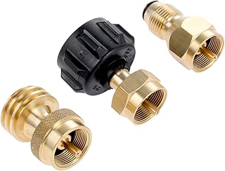 3 Pack Propane Refill Adapter Set, Fits for QCC1 / POL Propane Tank and 1 LB Small Disposable Small Bottle, Refill Adapter and Steak Saver Gas Grill, LP Gas Cylinder Canister Filler Coupler
