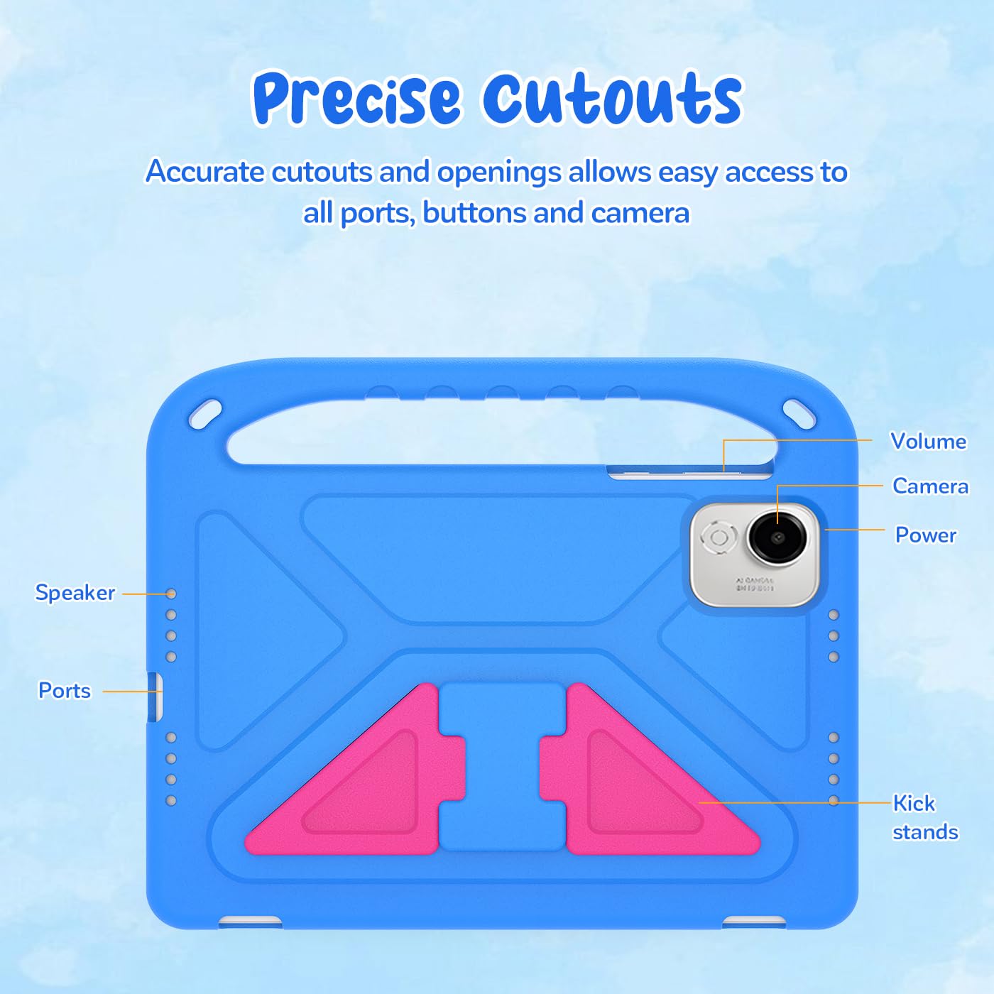 Funda Infantil para Honor Pad X9a 11.5 Pulgadas 2025, Carcasa Antigolpes con Asa y Correa, Azul