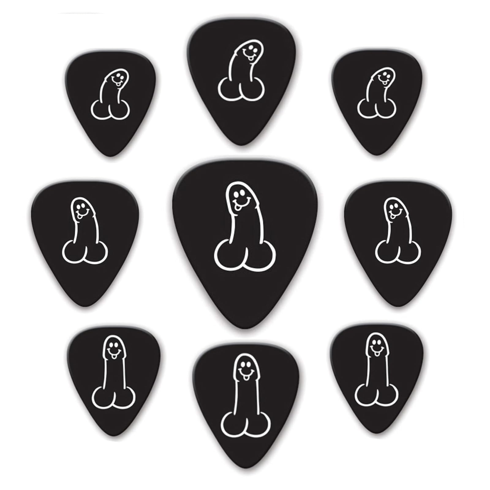 Pack of 9 x DickPicks or TitPicks - Electric & Acoustic Guitar Pick Plectrums (Mixed DickPick), Orange, Medium
