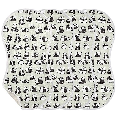 Panda Muslin Baby Burp Cloths - Super Absorbent and Soft Burping Rags - Cotton Burp Clothes Set for Boys and Girls, 2 Pack2