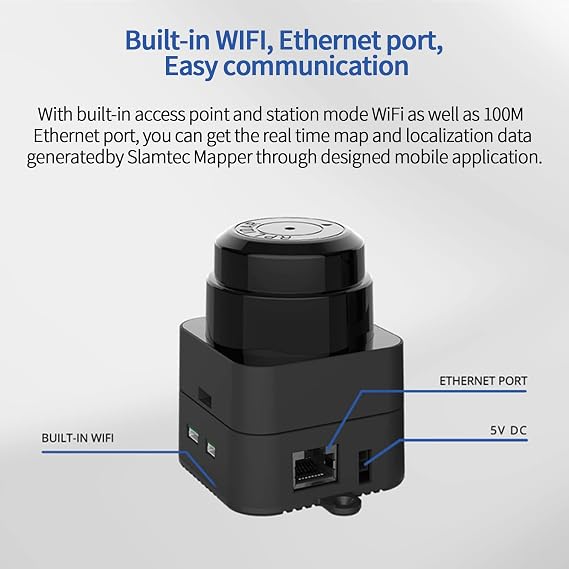 Slamtec RPLIDAR M2M2 360 Degree 2D Mapping Lidar Scanner 40 Meters Scanning Radius LIDAR Sensor with Mute brushless Motor for Map Construction and Navigation of Robots