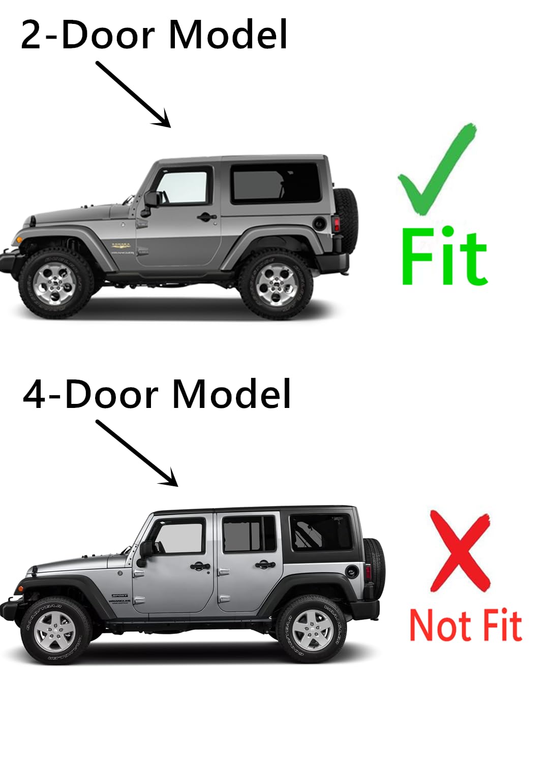 Driver Side Quarter Window Glass For Jeep Wrangler JK 2-Door (2011-2018 Hard Top) - Tempered, 16 3/4" X 37 3/4"