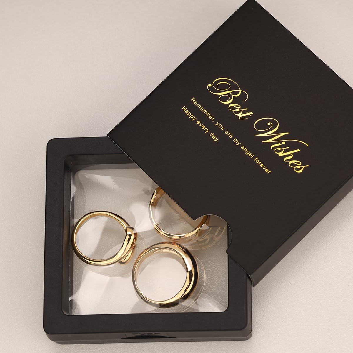 Chunky Gold Rings for Women Non Tarnish, 18K Gold Plated Statement Dome Rings Stacking,Thumb Ring, Mens Silver Eternity Wedding Band Jewelry Size 5-11