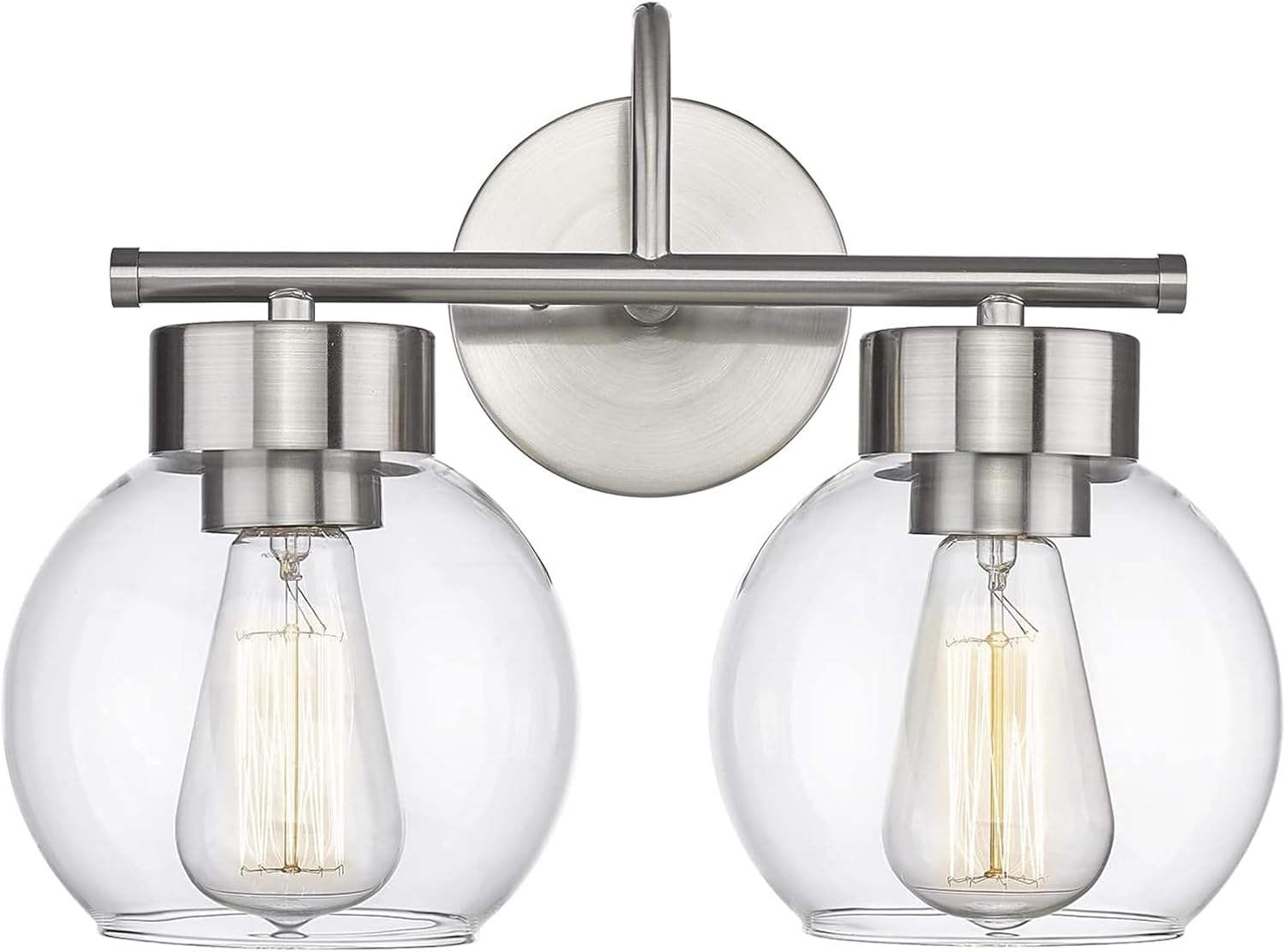 EAPUDUN 2-Light Bathroom Light Fixtures Over Mirror, Brushed Nickel Vanity Lights for Bathroom Modern Wall Sconces Vanity Light Porch Lamp Bathroom Lighting Vanity Lighting Fixtures