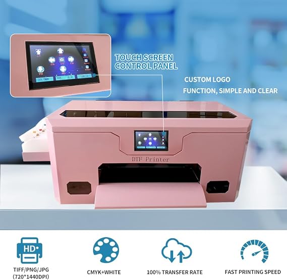 A3 XP600 DTF Printer Doubled Printing Speed Compared to L1800 and L805, Higher Resolution 720*1440dpi, Built-in Automatic Cleaning and White Circulation (Printer + XP600 Single Printhead, Blue)
