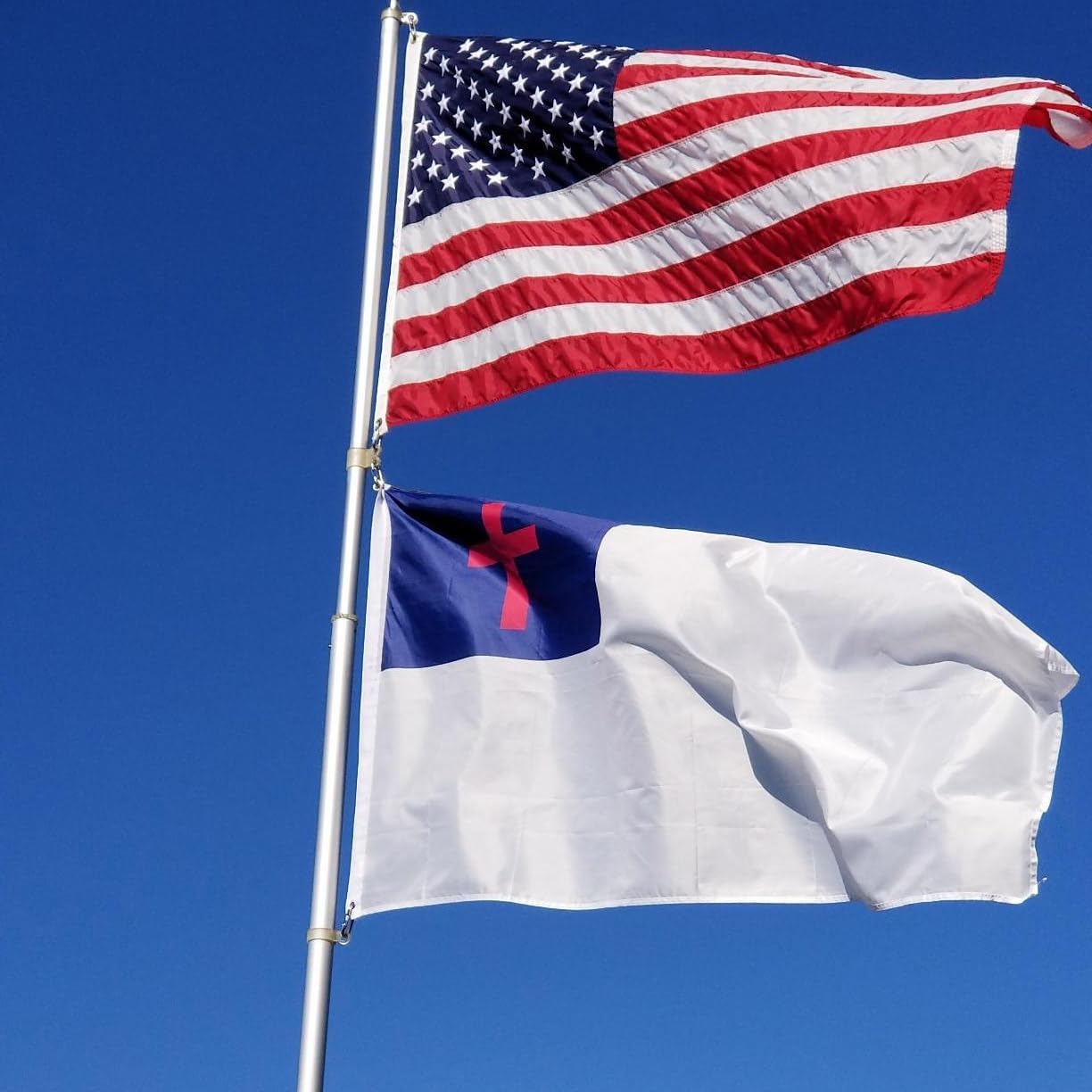 Jayus Double Sided Christian Christianity Cross Flags 5x8 FT Outdoor - Vivid Colors 3Ply Church Jesus Faith Religions Flags Banners- Heavy Duty 100% Polyester with 3 Brass Grommets - Image 4