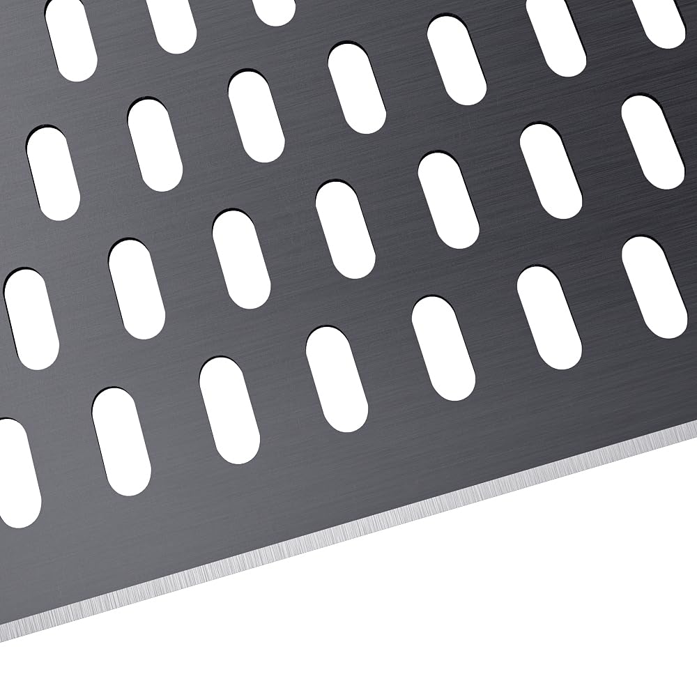 Pala para pizza, 34 cm x 45 cm, pala para pizza larga de aluminio anodizado duro con manga de silicona termoaislante, raspador para pizza perforada para pizzas, pan para horno, longitud total 118 cm