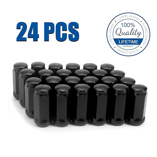 Vista 74 de GAsupply Tuercas de llanta de estilo de fábrica OEM de 14 x 2, 24 piezas de una sola pieza cromadas grandes tuercas de asiento de bellota de 2
