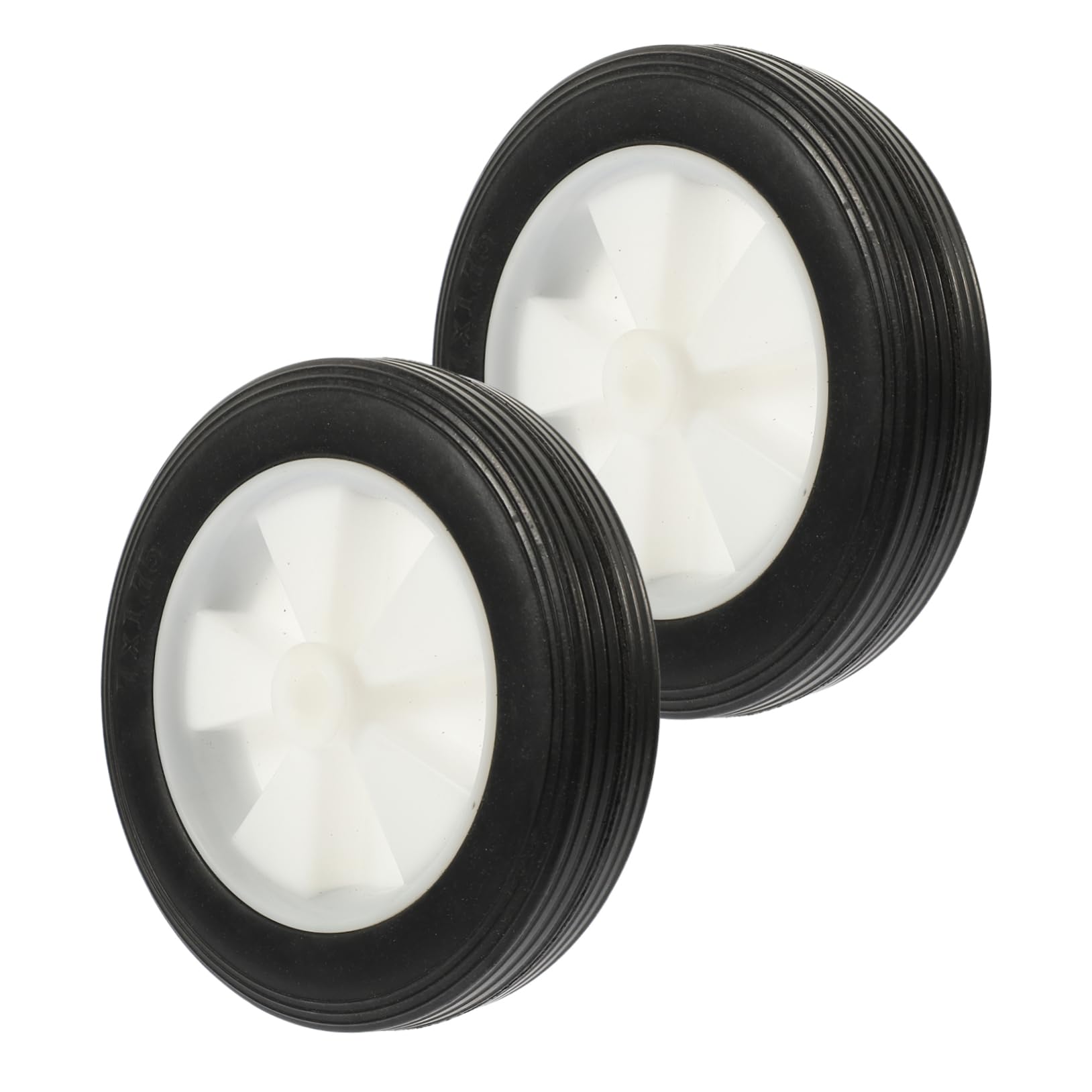 Ruedas de Repuesto para Cortacésped 7 Pulgadas, 2 Piezas | Goma y Pp, Negro, Rotación Flexible y Silenciosa, para Cortacésped y Carretilla