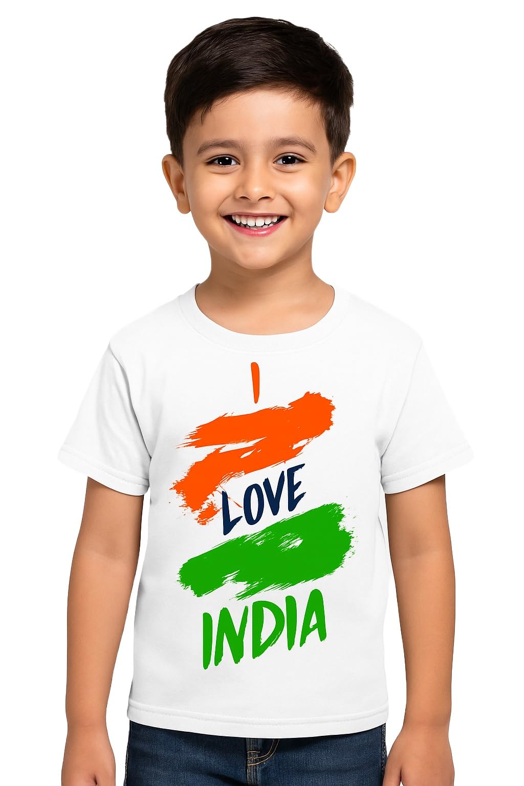 Republic Day 26 Janauary Kids Baby Boys Girls Poly Cotton T-Shirt – White Half Sleeve Dress – D-04-AA-image-42
