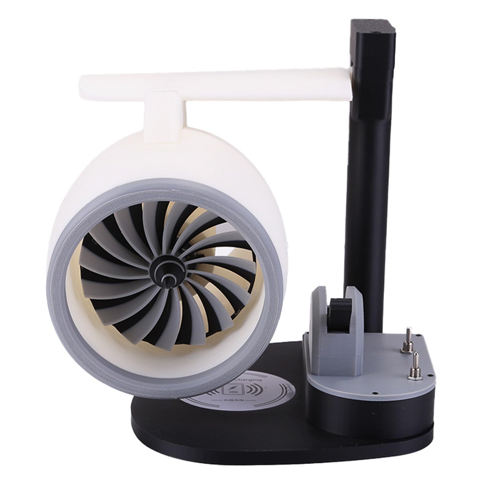 Ventilatore da tavolo di design aeronautico con alimentatore mobile integrato alimentato tramite USB ad alto vento a basso rumore per la casa e il ventilatore del dispositivo del telefono