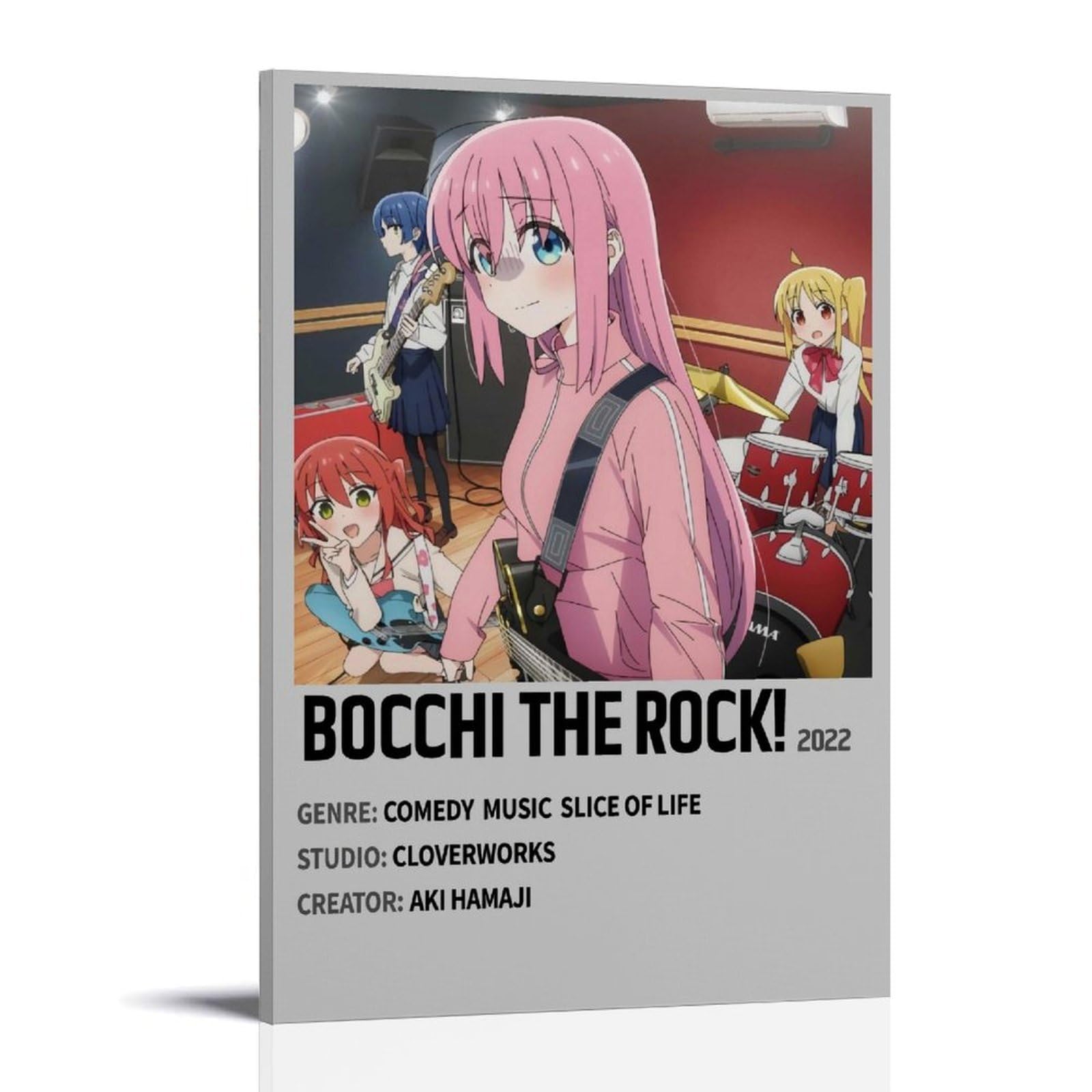 HUYTRGRBRT Bocchi The Rock! Anime Poster Wall Art Decorative Canvas Cover Modern Art Painting for Living Room 08x12inch(20x30cm) Frame-style