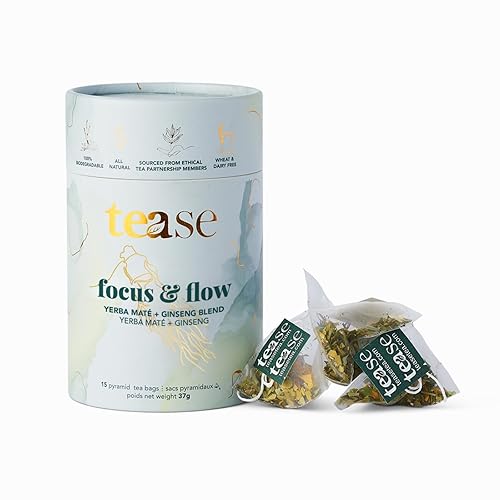 Miniatura 1 de Tease Juego de regalo de tubo de té orgánico  15 piezas de bolsa de té pirámide botánica, bolsitas de infusión de hojas sueltas con yerba mate,