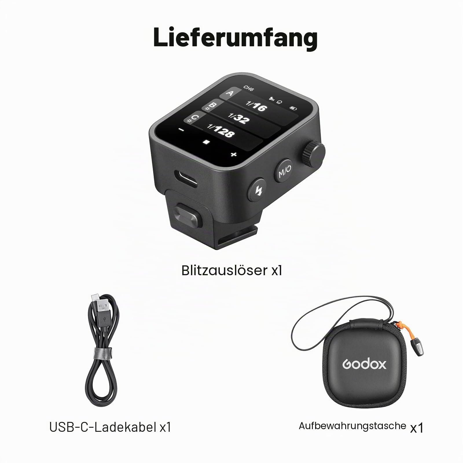 Godox X3-S X3S Kabelloser Blitzauslöser Touchscreen-Blitzsender OLED für Sony Kameras 2.4GHz Drahtlos 1/8000S HSS TTL Tcm Funktion Eingebauter Akku Kamerafernauslöser für Sony