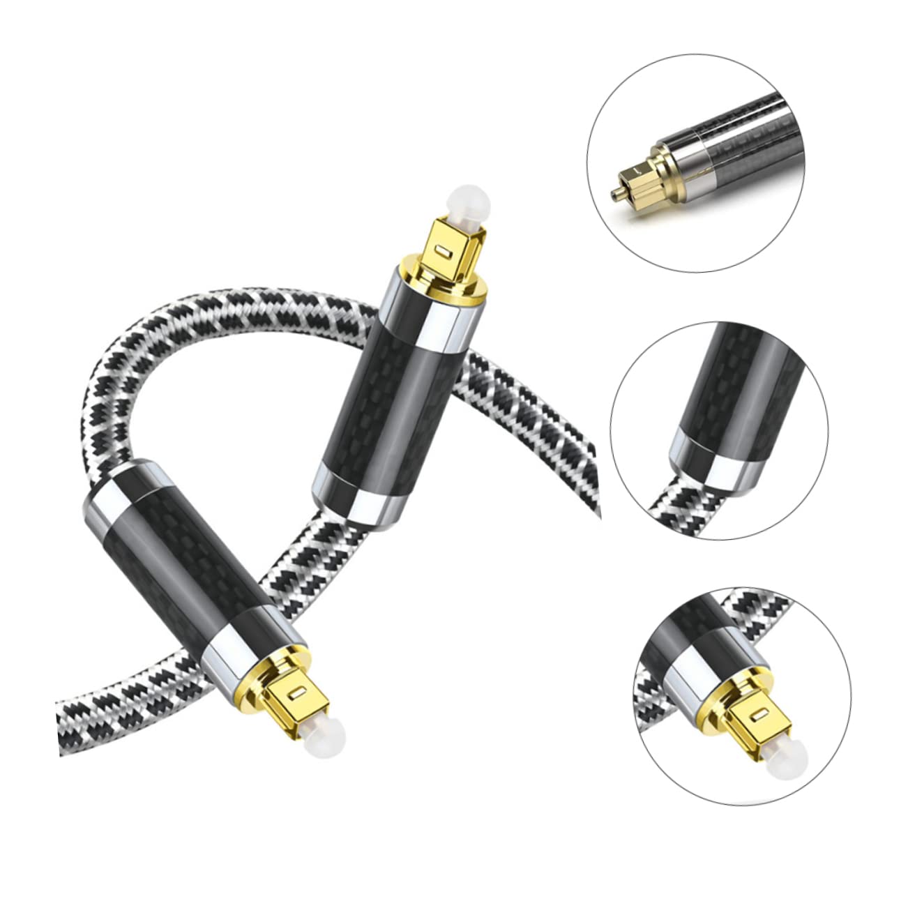 Optical Fiber Audio Cable Digital Optical Audio Cable for Home Theater Plated Contacts for Conductivity Signal Quality