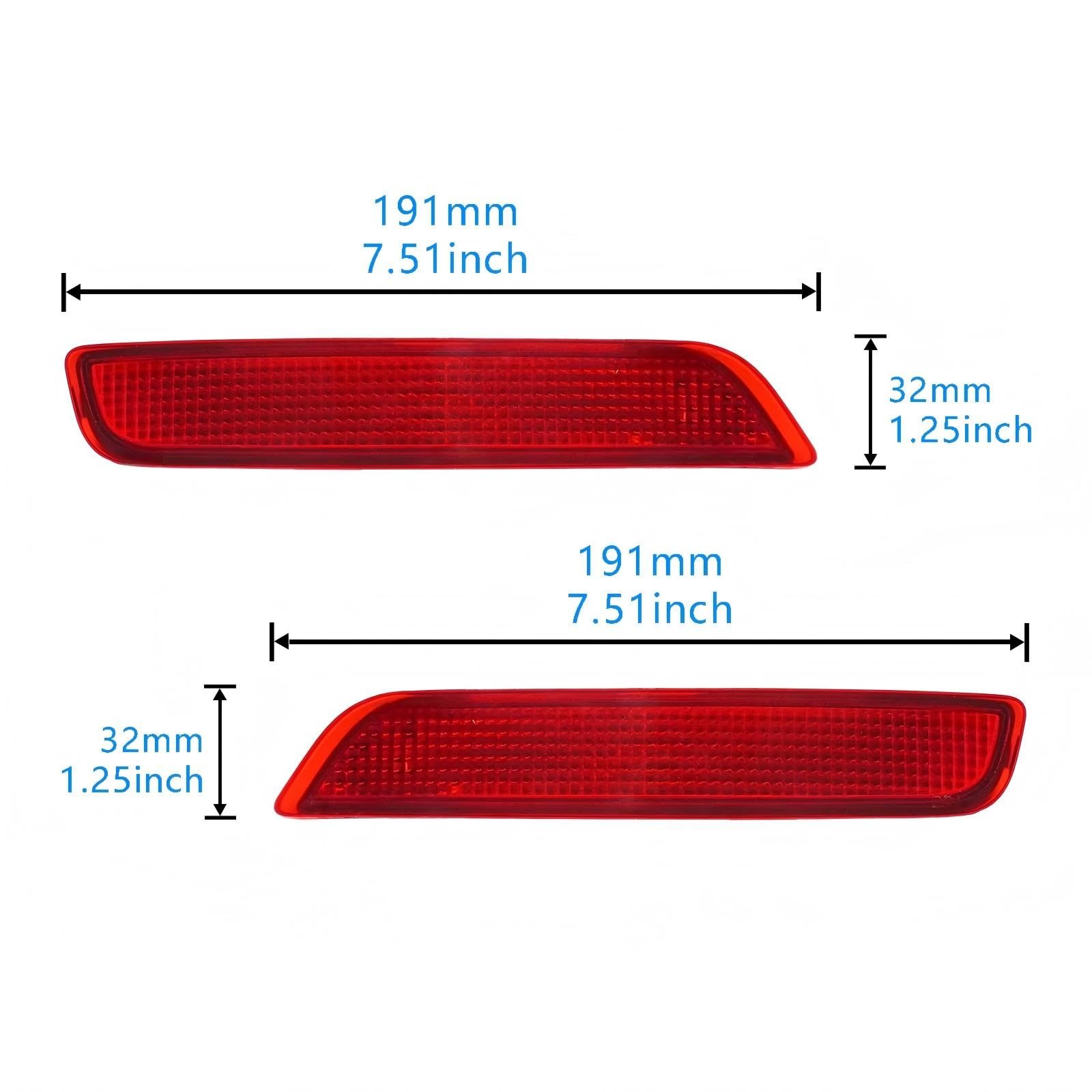 Kompatibel mit für X5 M F15 F85 2013–2018 hochsichtbarer Reflektor für die hintere Stoßstange des Autos 63147847592 63147847591 7847592 7847591