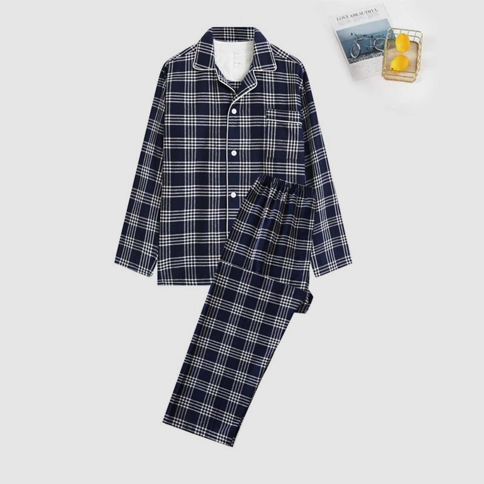 Conjunto de pijama casual para mujer, ropa de casa, ropa de noche, algodón, otoño, invierno, cómodo y suave