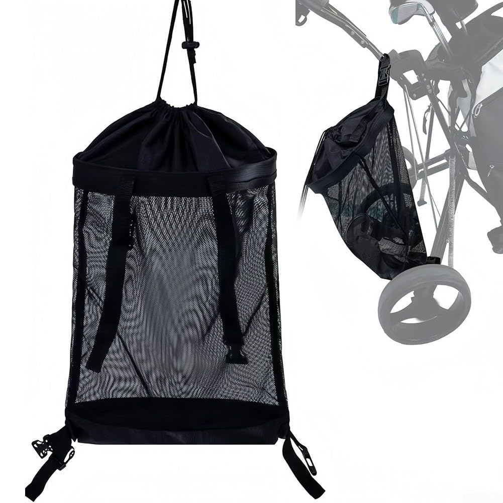 Golfwagen Aufbewahrung Golfwagen Trolley Ball Tasche Verschluss Push Cart Net Mesh Aufbewahrungstasche
