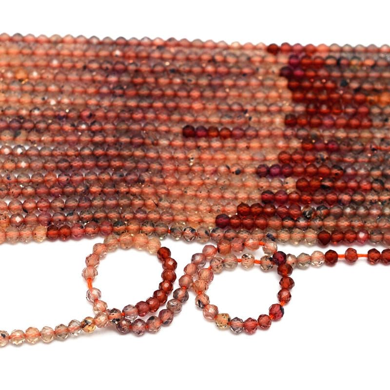 Perline sfaccettate rondelle da 3 mm-3,5 mm con pietra preziosa zaffiro rosso AAA+ | Filo da 13 pollici | Perline Sfuse Di Pietre Preziose Multi Zaffiro Rosso Naturale Raro B-1-221 (Confezione Da 2)